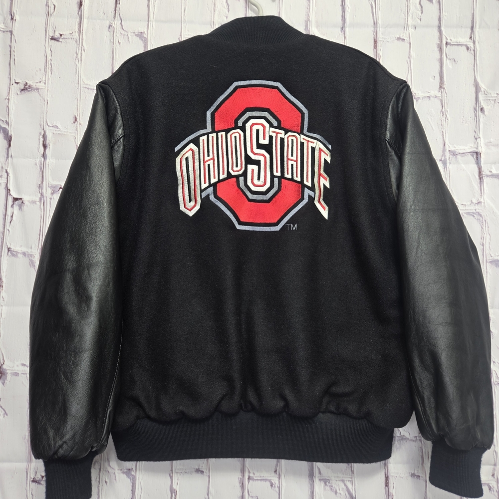 Vtg Y2K The Ohio‎ State Buckeyes Faux Leather Varsity Jacket Sz XL Made In USA